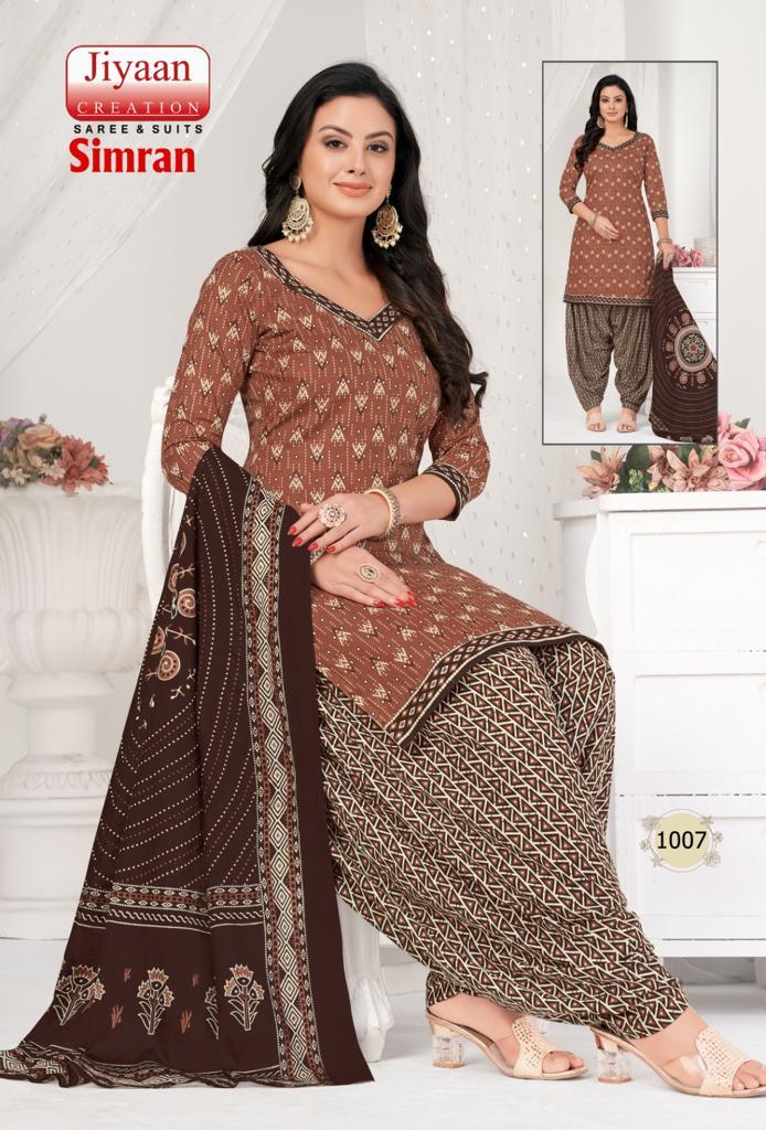 Jiyaan Simran Printed Cotton Dress Material Catalog
